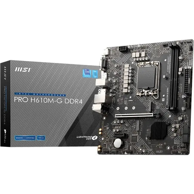 MSI PRO H610M-G DDR4 Gaming Desktop Motherboard with Intel LGA 1700 Socket and WiFi