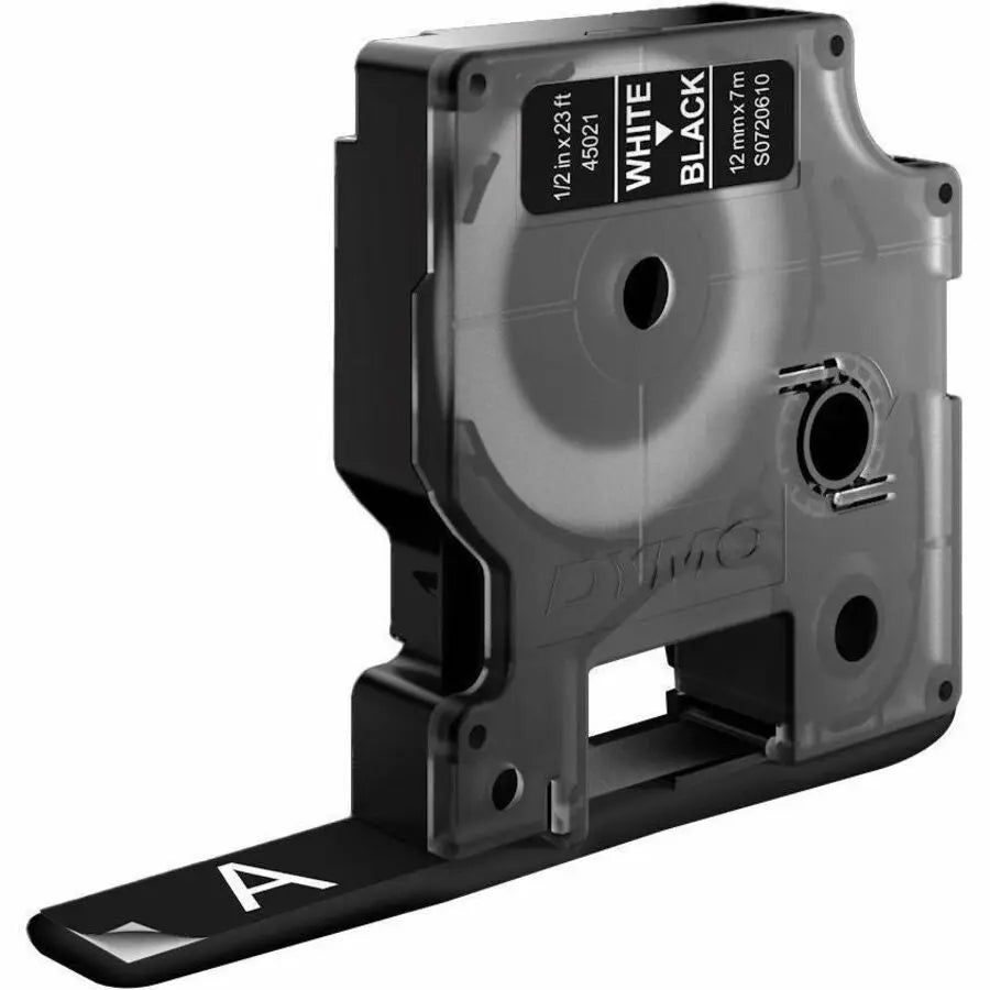 Dymo D1 Electronic Tape Cartridge - 1/2 inch x 23 feet Black Labels for LabelManager & LabelWriter Duo