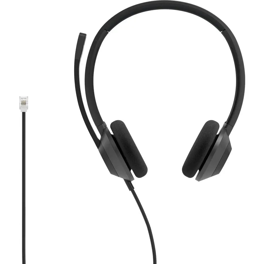 Cisco Headset 322 Wired Dual On-Ear Carbon Black RJ9 for Office and Conferencing