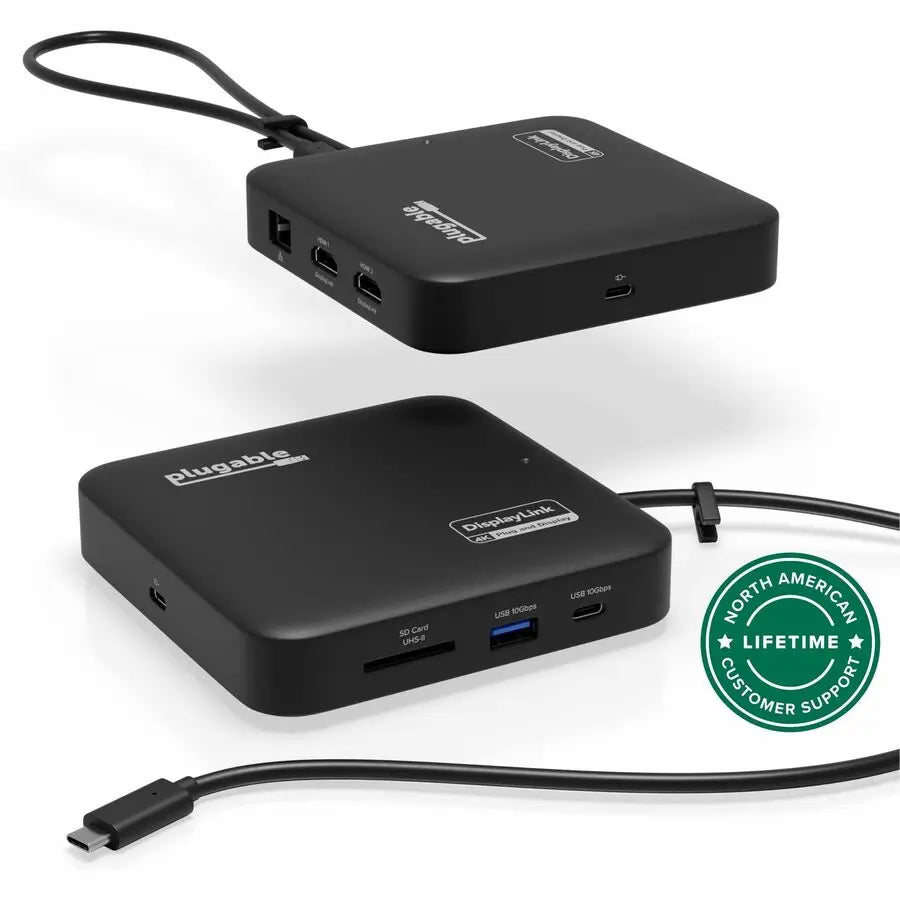 Plugable USB-C Dual HDMI Docking Station USBC-6950PDZ for MacBook & Windows Laptops