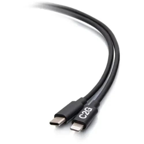 Legrand Group C2G 10ft USB-C Male to Lightning Male Sync and Charging Cable - Black by Legrand Group