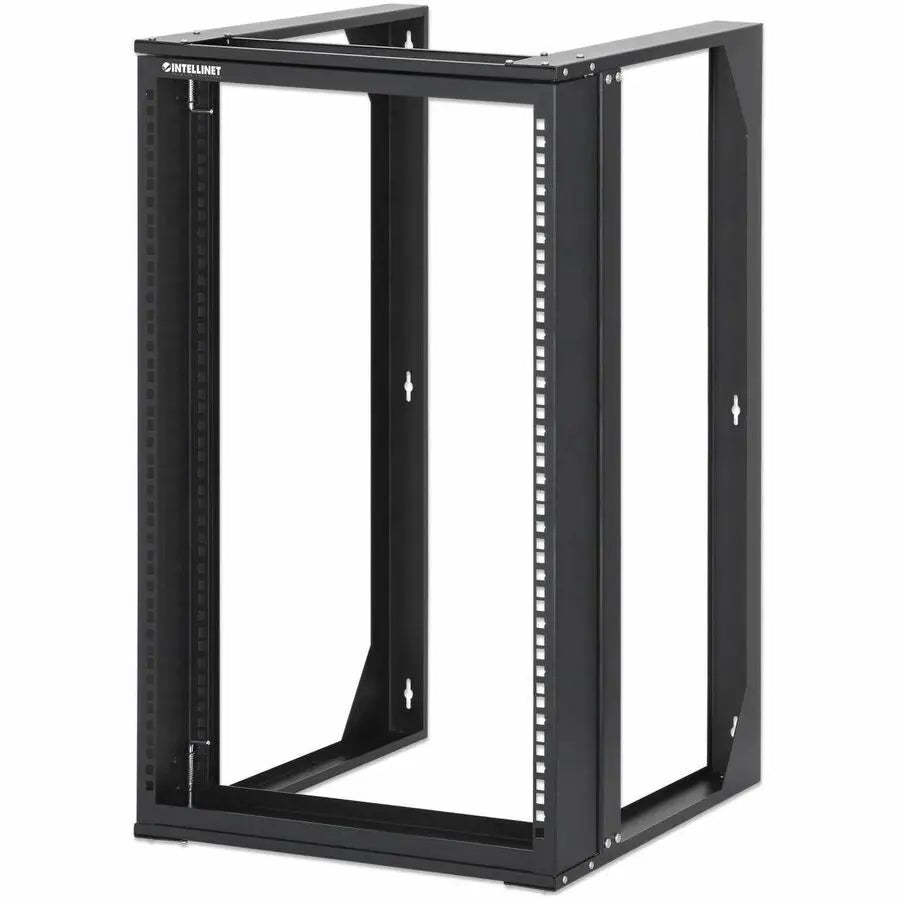 Intellinet 19-Inch Wall Mount 2-Post Open Frame Network Rack, 15U - Signal Black