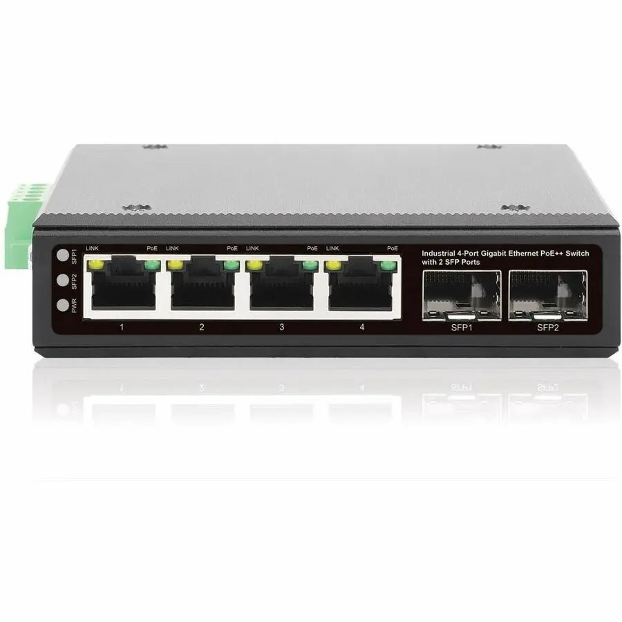 Intellinet Industrial 4-Port Gigabit Ethernet PoE++ Switch with 2 SFP Ports
