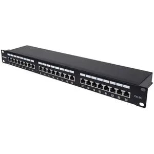 Intellinet IC INTRACOM Cat6a Shielded Patch Panel 24-Port 1U Rack-Mount Ethernet Network Panel
