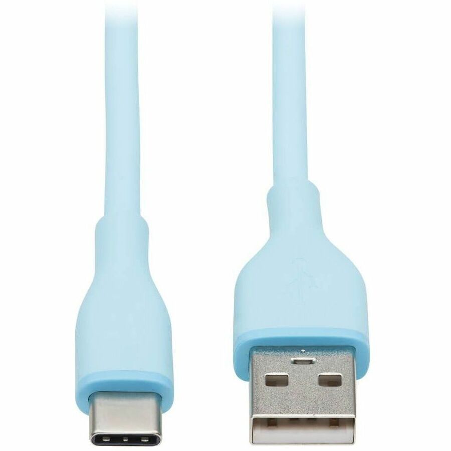 Eaton Tripp Lite Series Safe-IT USB-A to USB-C Antibacterial Data Transfer Cable, 6 ft, Light Blue