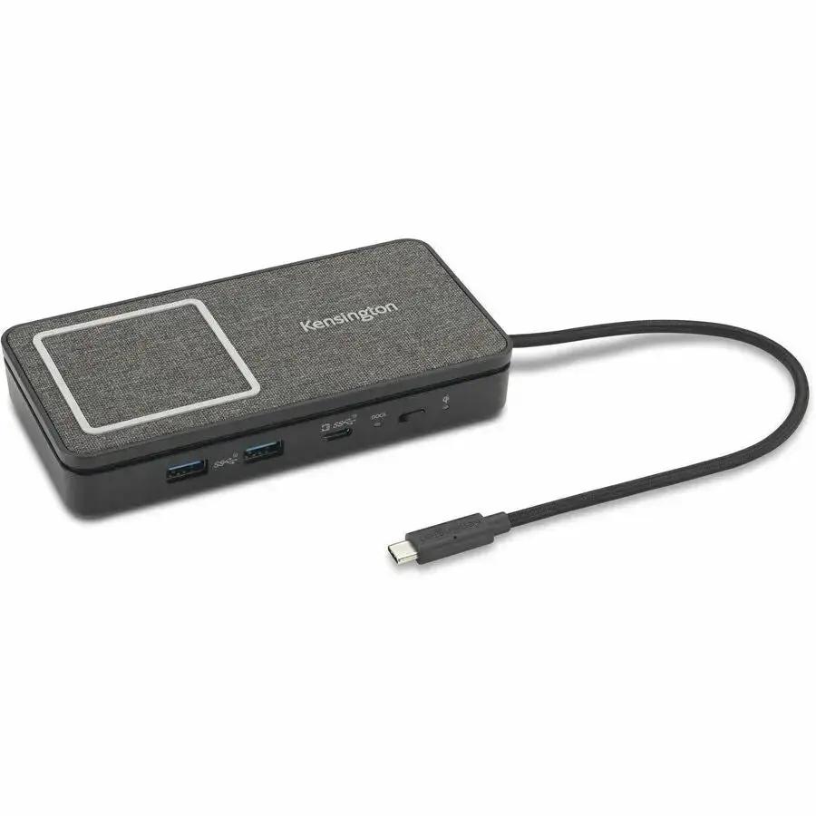 Kensington SD1700P USB-C Dual 4K Portable Dock with Qi Charging and 100W Power Pass-Through