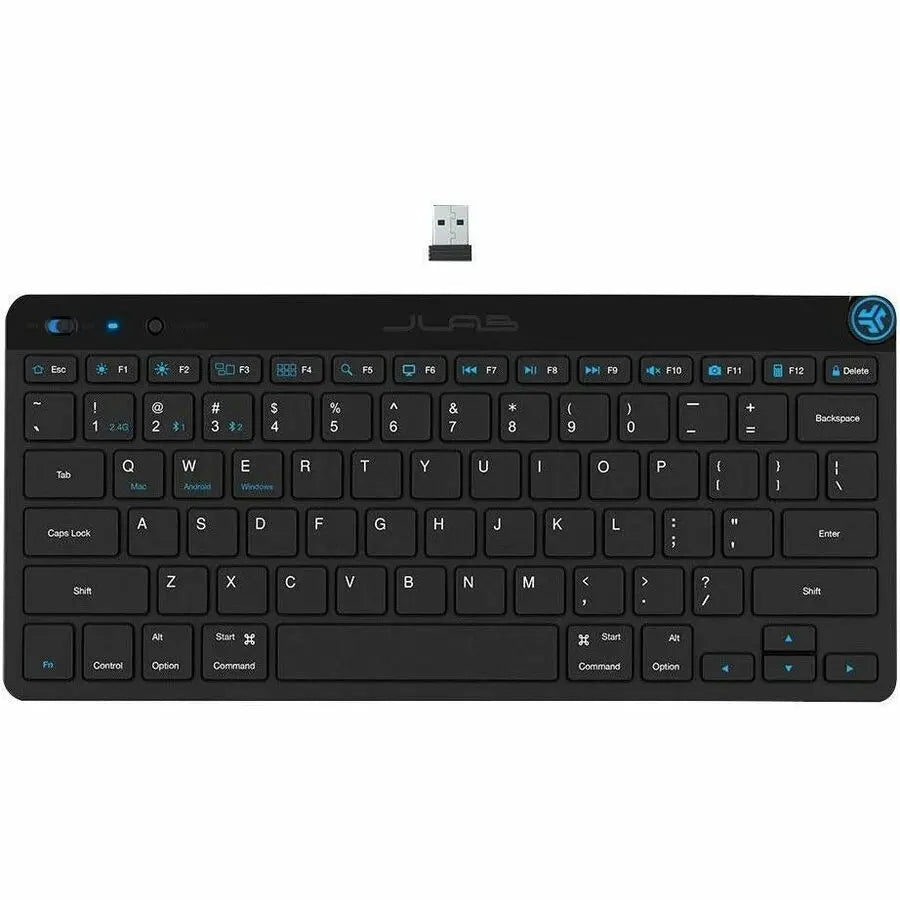 JLab GO Wireless Keyboard with Bluetooth & USB Connectivity - Compact Black Keyboard for Mobile Devices