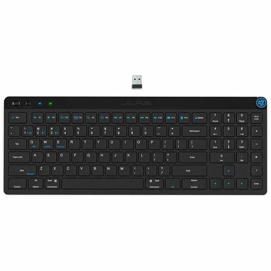 JLab Jbuds Wireless Keyboard – Compact Bluetooth Keyboard with Numeric Keypad and Programmable Profiles