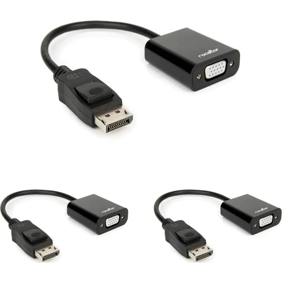 Rocstor Premium DisplayPort to VGA Adapter (3-Pack) – High-Resolution Video Converter