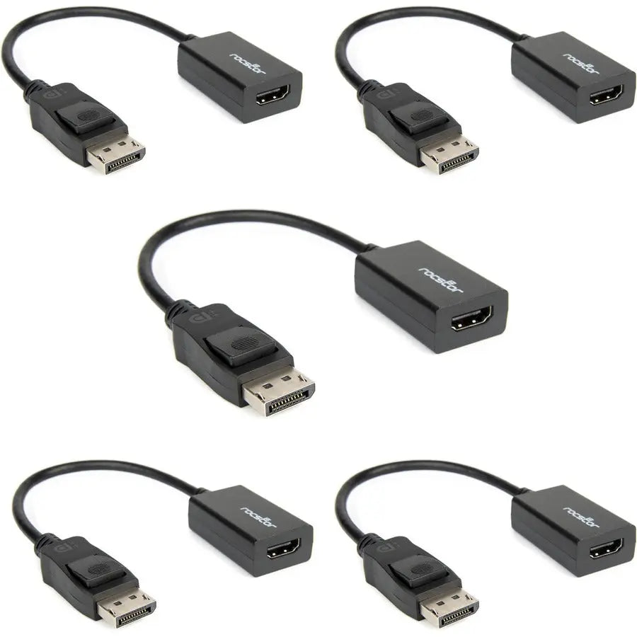 Rocstor DisplayPort to HDMI Adapter (5-Pack) – Supports 1080p Resolution and 7.1 Surround Sound