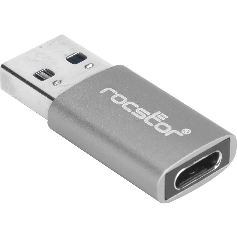 Rocstor Premium USB-A to USB-C Adapter Pack - Space Gray Aluminum Slim Converter for High-Speed Data Transfer