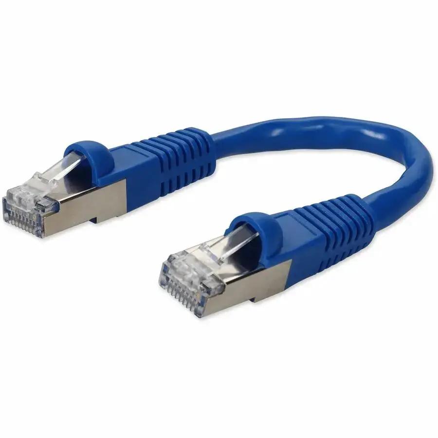 AddOn 6-inch Blue Cat7 S/FTP PVC Ethernet Patch Cable with RJ-45 Male Connectors by AddOn