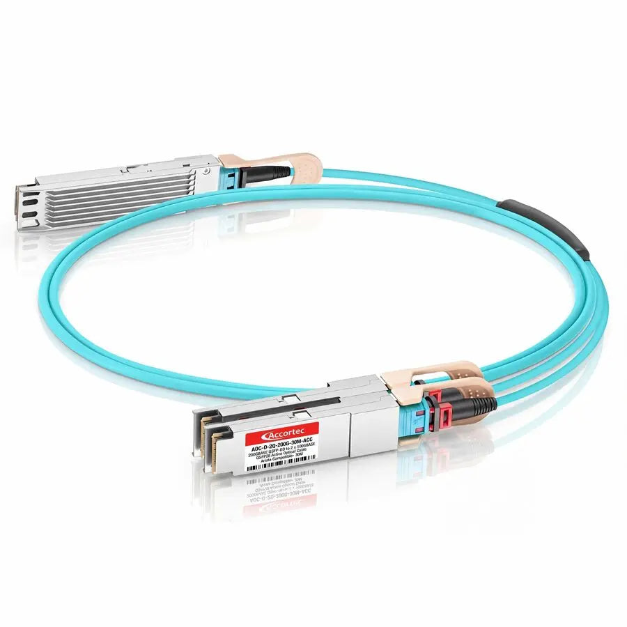 Accortec Fiber Optic Network Cable AOC-D-2Q-200G-30M-ACC – High-Speed, Secure Data Transmission with QSFP28 Connector