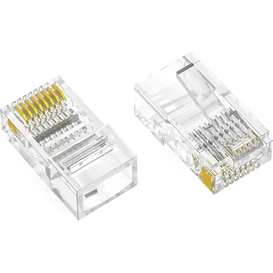 Axiom RJ45C6US100-AX Network Connector - Clear Polycarbonate, Gold-Plated for High-Frequency Applications