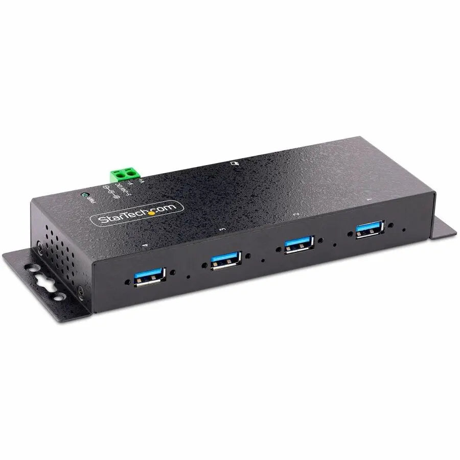 StarTech.com 4-Port Industrial USB 3.0 Hub - Rugged Metal Design with ESD Protection and Flexible Mounting Options