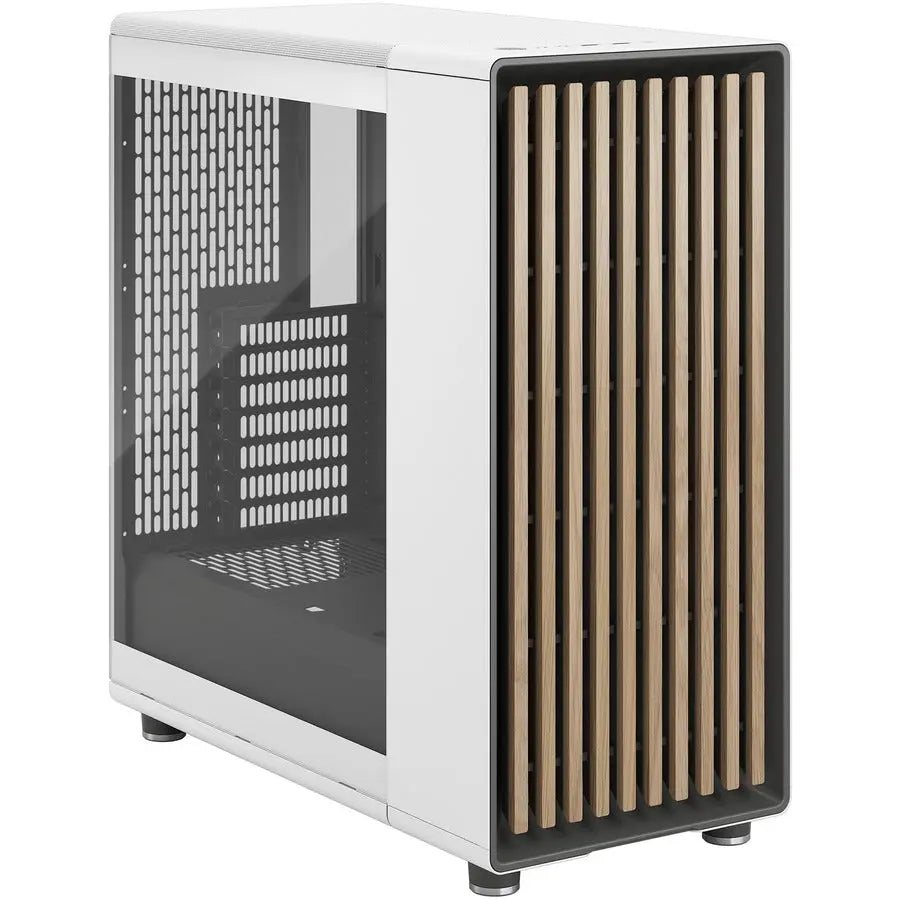 Fractal Design North Computer Case - Chalk White Mid-Tower with Natural Wood and Steel Finish