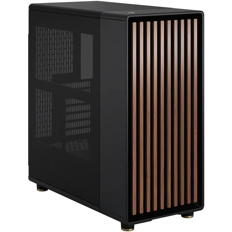 Fractal Design North Computer Case - Charcoal Black Mid-Tower with Natural Wood Finish and Optimized Airflow