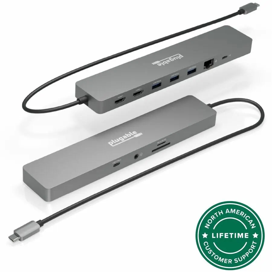 Plugable Technologies USB-C 11-in-1 Hub with Ethernet and 4K Dual HDMI Support