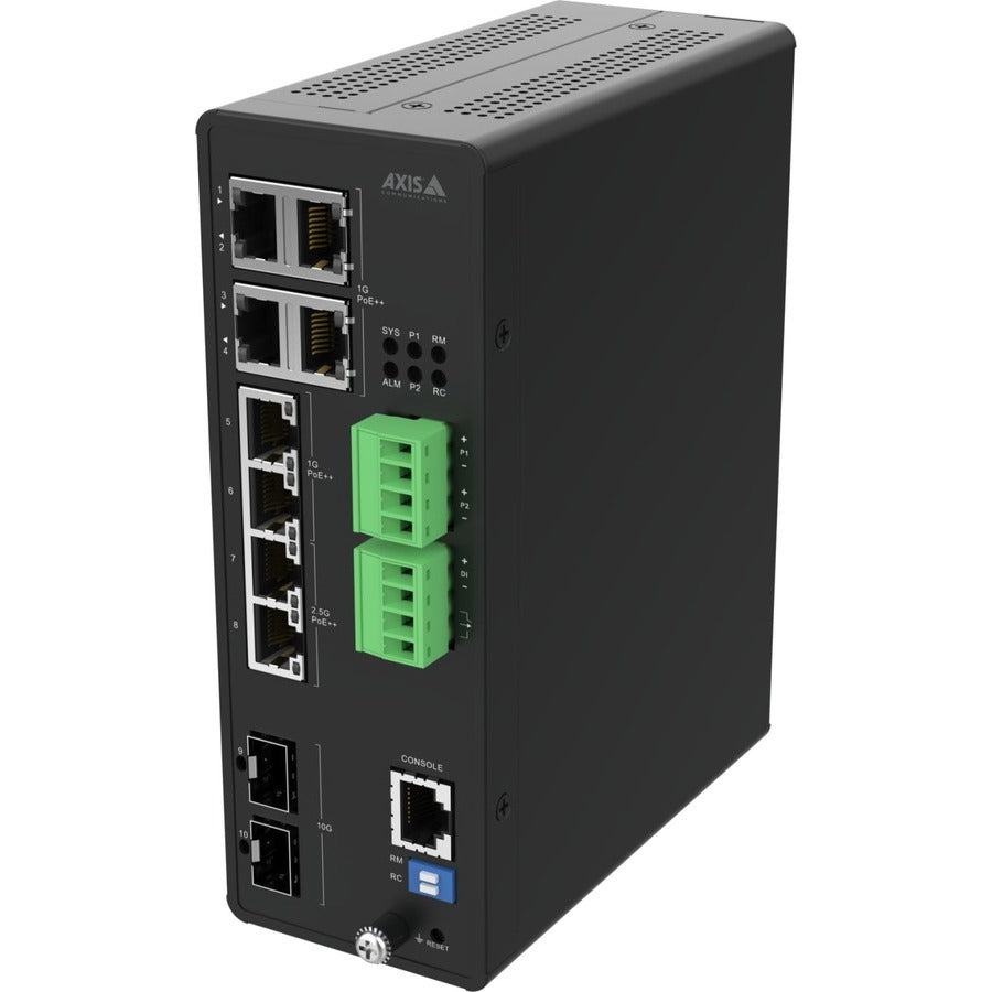 AXIS D8208-R 8-Port Managed Industrial PoE++ Gigabit Switch, Part Number 02621-001