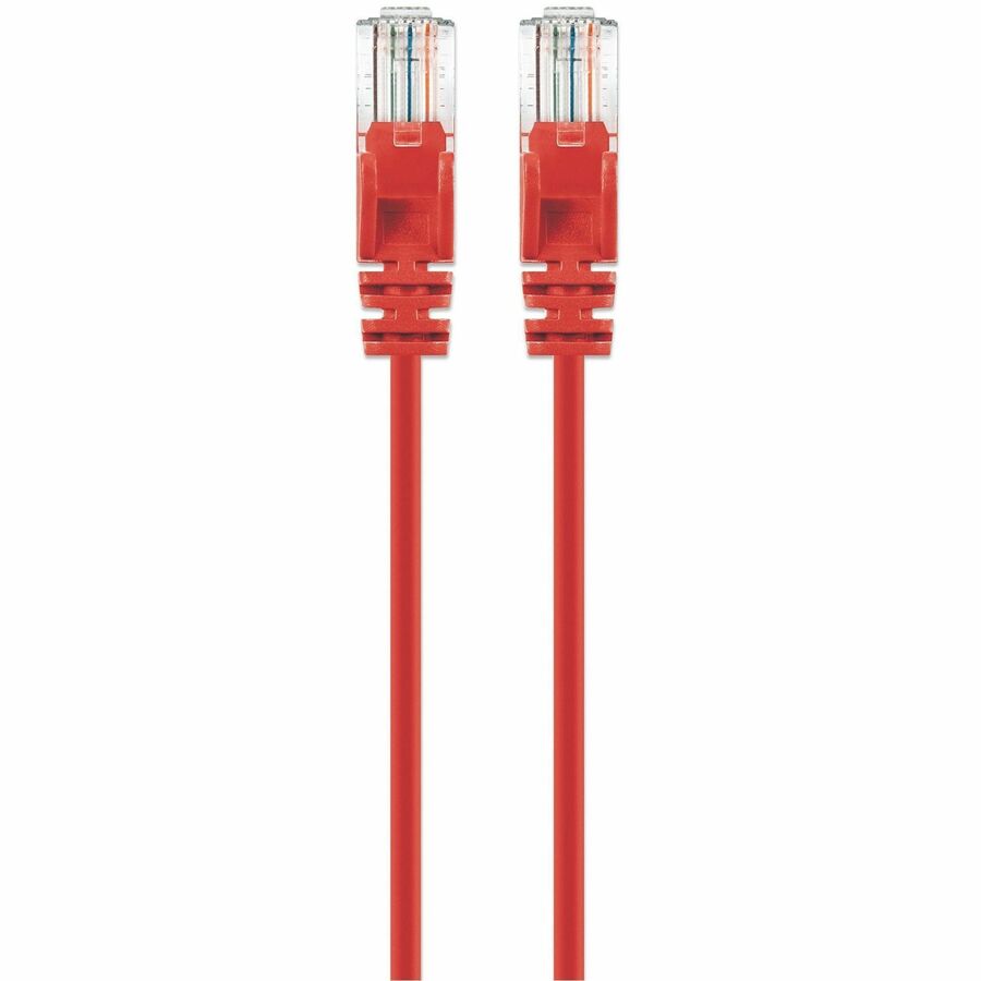 Intellinet Cat6 U/UTP Slim Network Patch Cable, 1.5 ft., Red – High-Speed 10G Ethernet LAN Cable with Gold Contacts and Snag-Free Boot