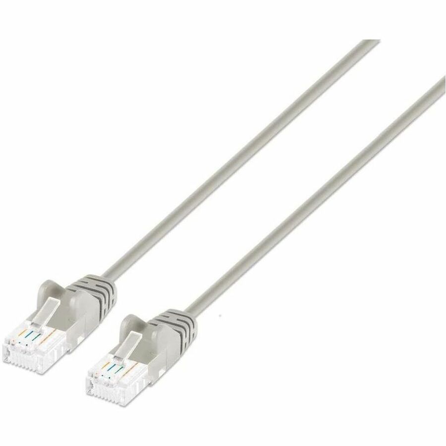 Intellinet Cat6 U/UTP Slim Network Patch Cable, 5 ft., Gray - 10G Ethernet, 250 MHz LAN Patch Cord