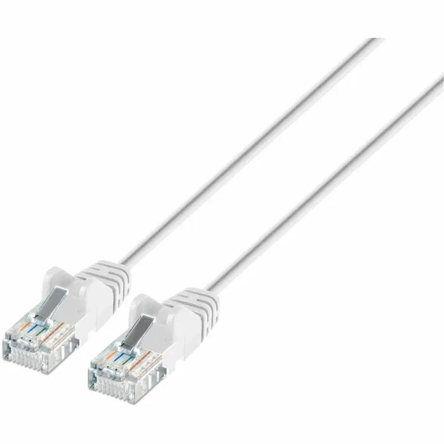 Intellinet Cat6 U/UTP Slim Network Patch Cable, 14 ft., White – High-Speed 10G Ethernet for Data Transmission