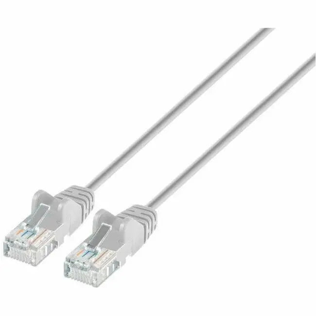 Intellinet Cat6a U/UTP Slim Network Patch Cable, 7 ft., Gray