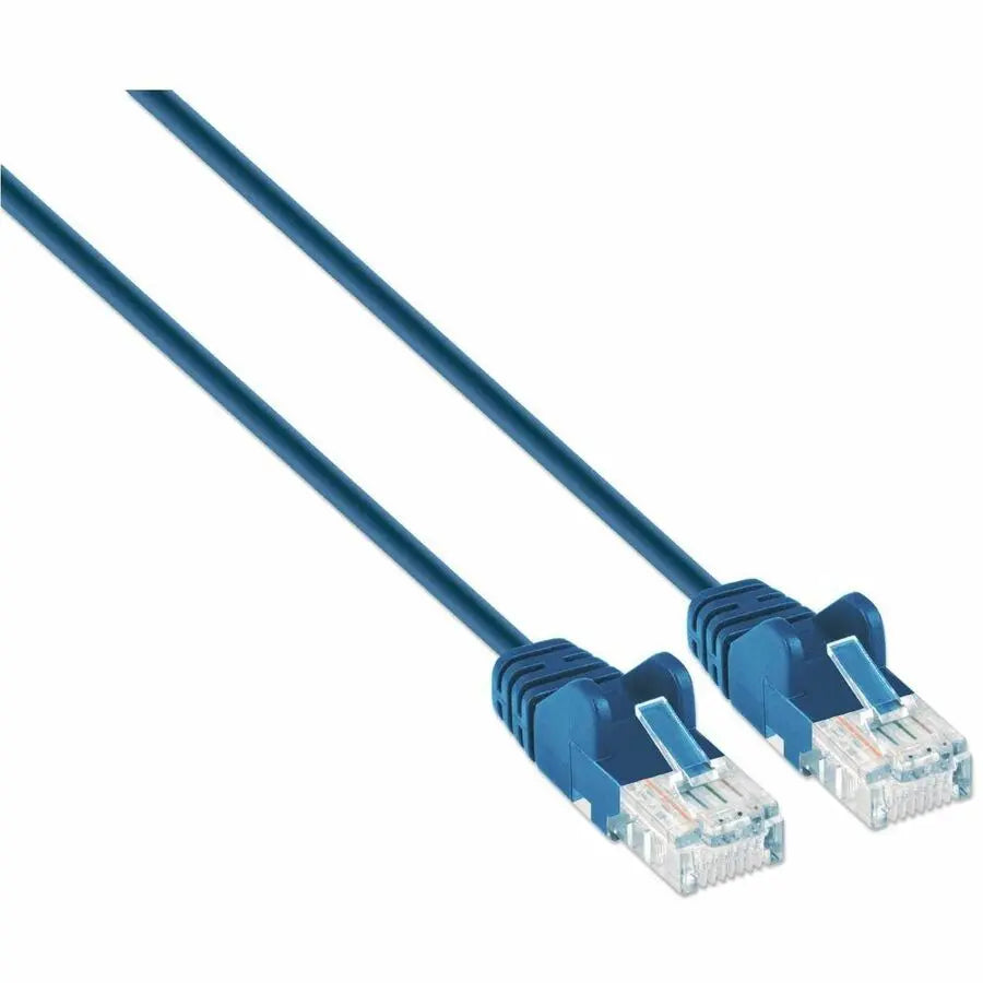 Intellinet Cat6a U/UTP Slim Network Patch Cable, 10 ft., Blue