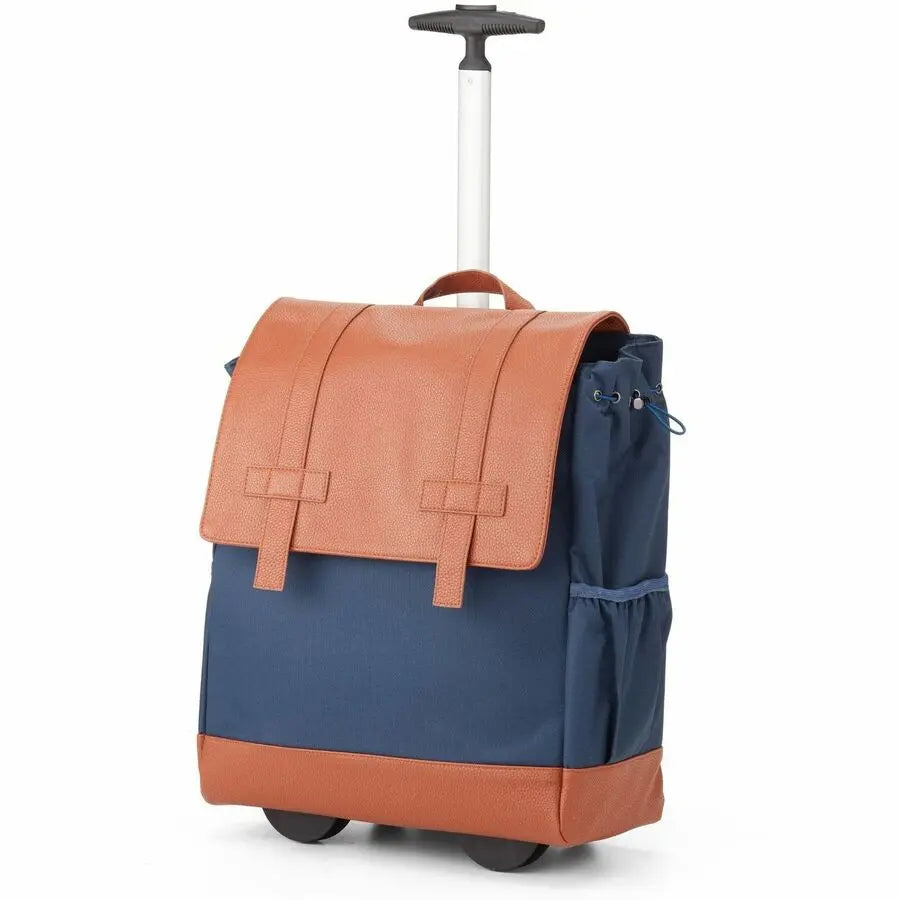 Francine Collection Wheels Up 16-Inch Laptop Roller Backpack in Navy