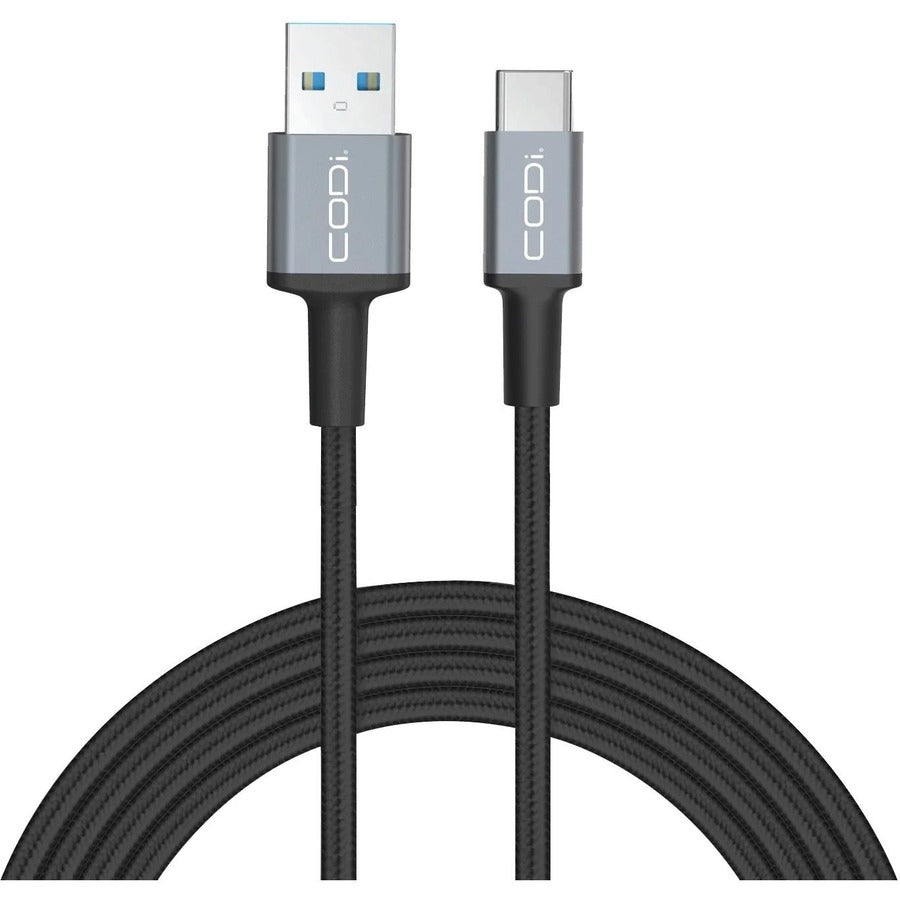 CODi A01100 3 ft USB-A to USB-C Braided Nylon Charge & Sync Cable