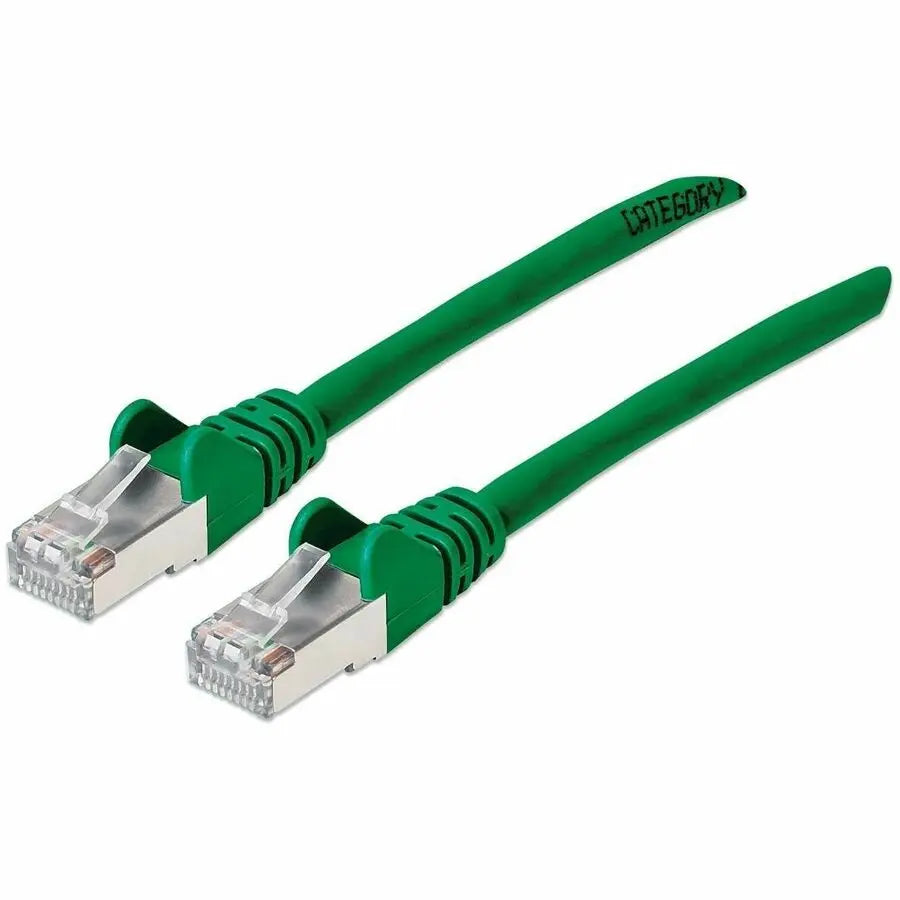 Intellinet Cat6a S/FTP Network Patch Cable, 5 ft., Green - High-Speed 10G Ethernet Connection