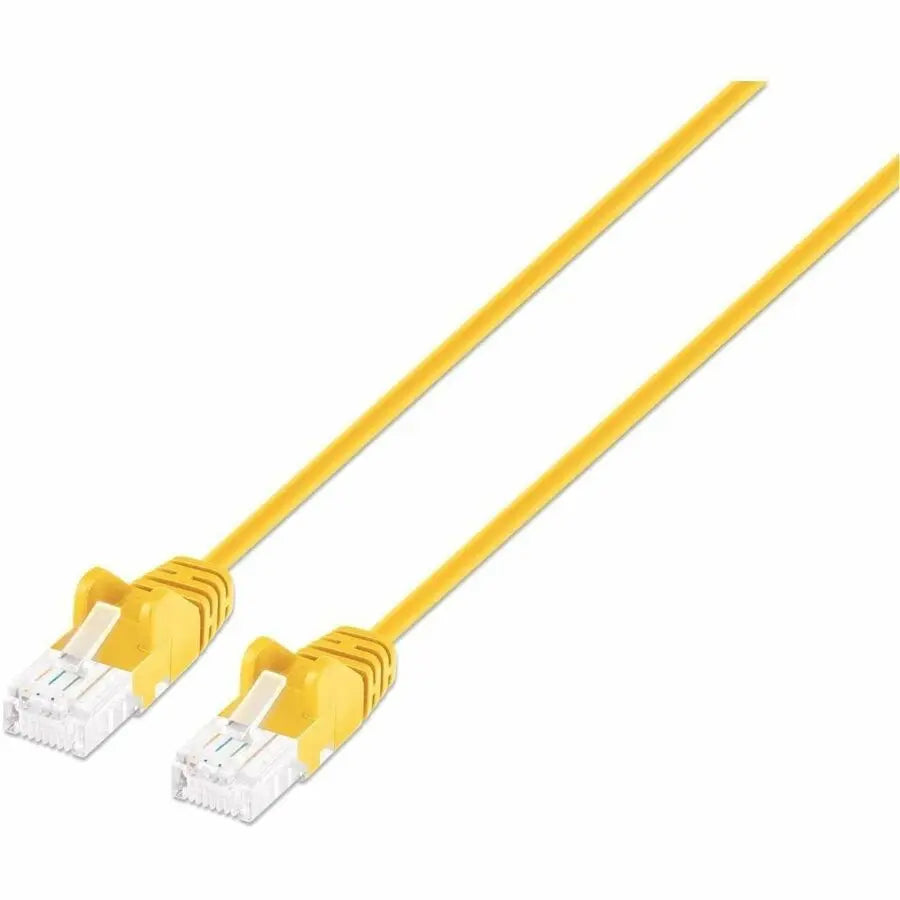 Intellinet Cat6 U/UTP Slim Network Patch Cable, 7 ft., Yellow - High-Speed Ethernet Cable for Reliable Data Transmission