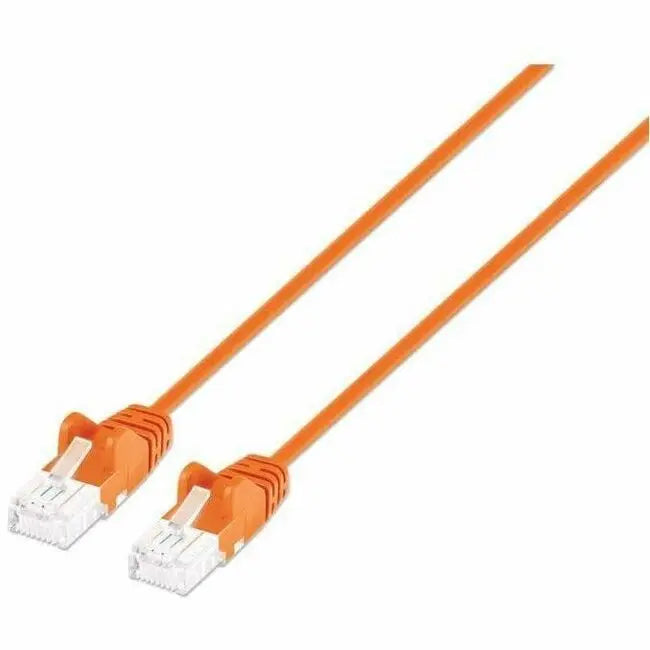 Intellinet Cat6 U/UTP Slim Network Patch Cable, 7 ft., Orange - 10 Gbps, 250 MHz LAN Ethernet Cord