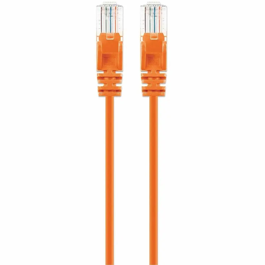 Intellinet Cat6 U/UTP Slim Network Patch Cable, 10 ft., Orange