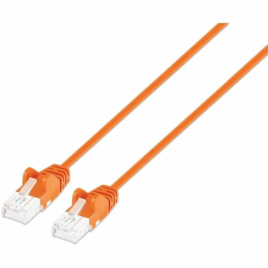 Intellinet Cat6 U/UTP Slim Network Patch Cable, 1.5 ft., Orange
