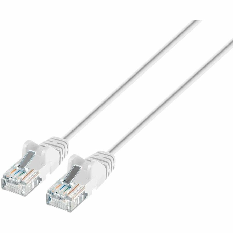 Intellinet Cat6 U/UTP Slim Network Patch Cable - 7 ft., White, 10G, 250 MHz, PoE Support