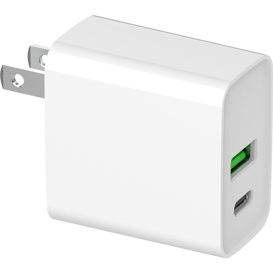 4XEM 20W Dual USB Wall Charger with USB-C and USB-A, Black, 4XRLC51020WW