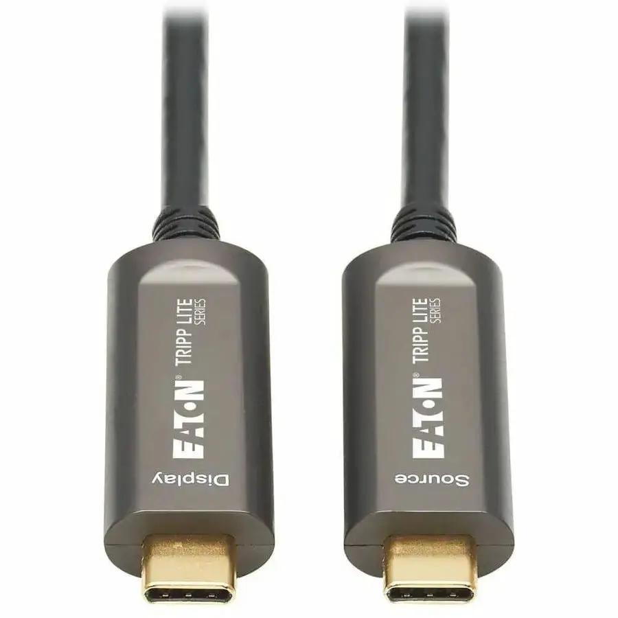 Eaton Tripp Lite Series USB-C to USB-C Fiber Active Optical Cable (U420F-15M-V) – 15 ft 4K HDR Video-Only Cable with Plenum-Rated Jacket by Eaton Corporation