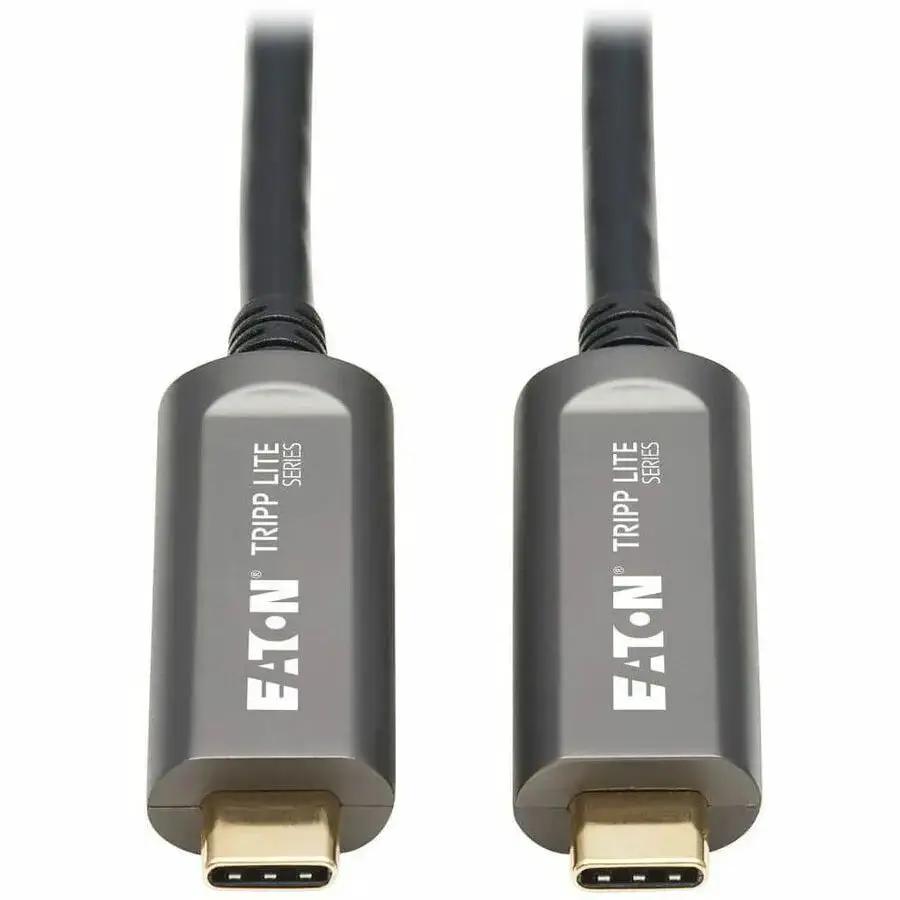 Eaton Corporation Tripp Lite U420F-15M-D3 USB 3.2 Gen 2 Fiber Active Optical Cable, 15 ft, Black by Eaton Corporation