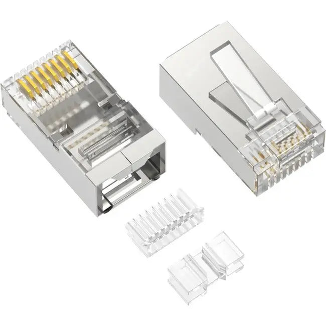 Axiom RJ45 CAT6A Shielded Network Plug - 100-Pack for High-Performance Ethernet Connections