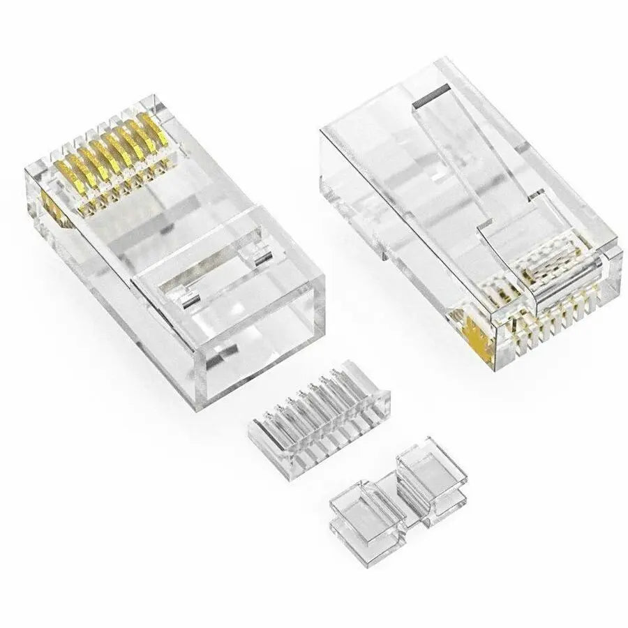 Axiom RJ45 Cat6A UTP Network Connectors, 100-Pack - Durable Gold-Plated Ethernet Plugs for Enterprise Cabling
