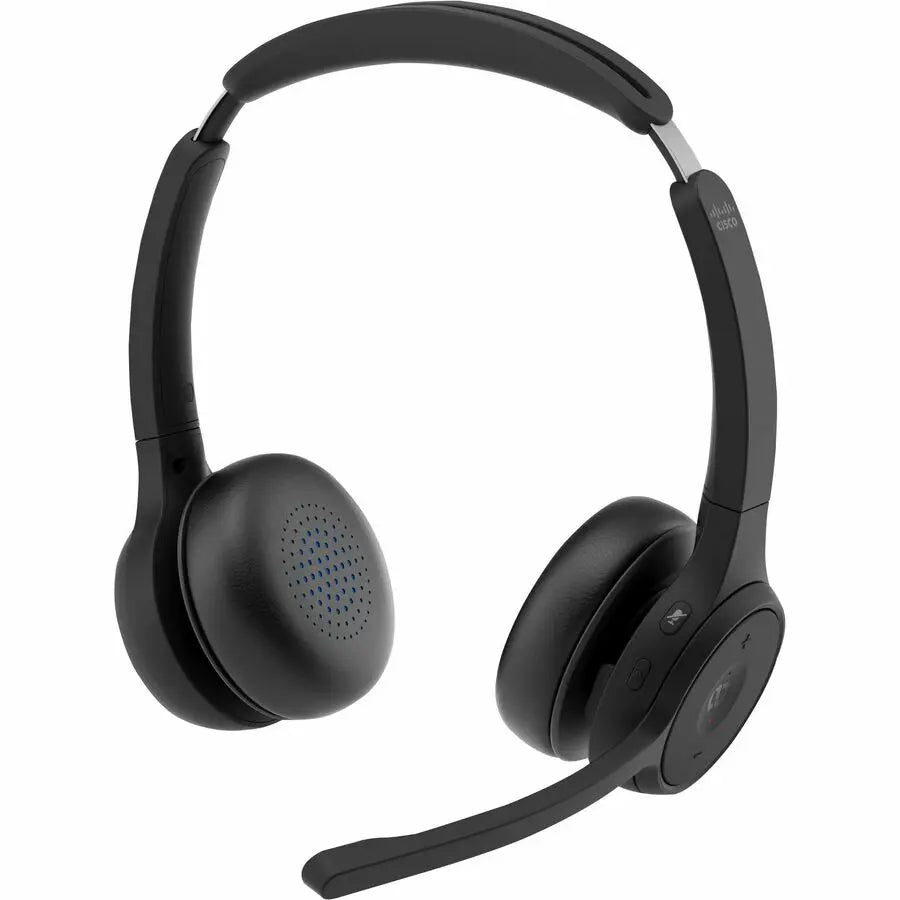 Cisco Systems HS-WL-722Q-BUNA-C Dual-Ear Bluetooth Headset with Microphone for Microsoft Teams, Carbon Black