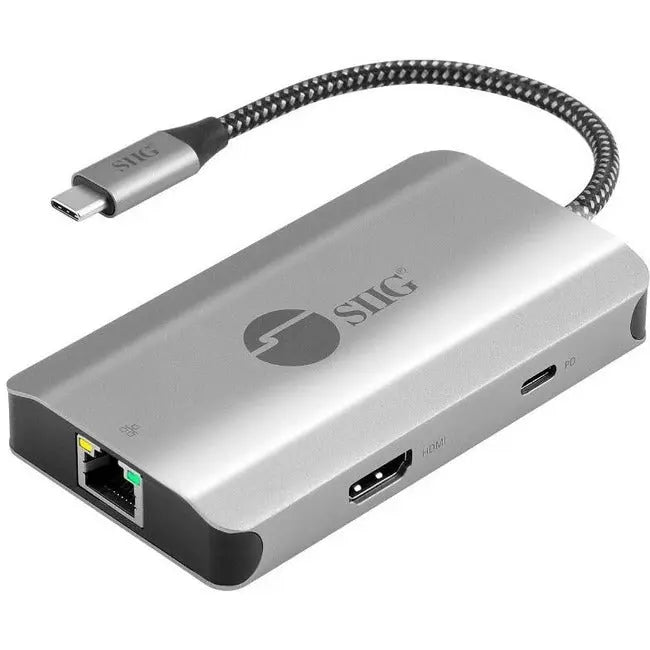 SIIG USB-C to HDMI with LAN Hub & 100W Power Delivery Docking Station - Space Gray