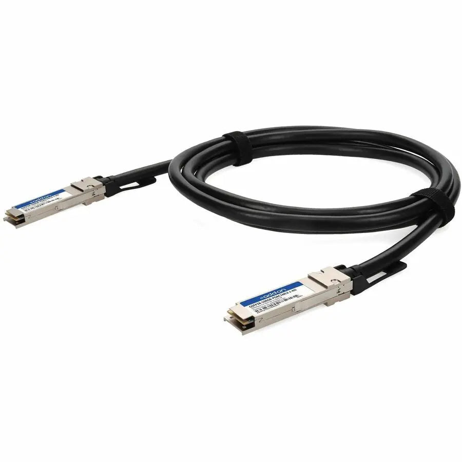 AddOn TAA 100GBase-CU QSFP28 to QSFP28 Passive Twinax Cable — 1 Meter, Infiniband EDR, LSZH, RoHS Compliant