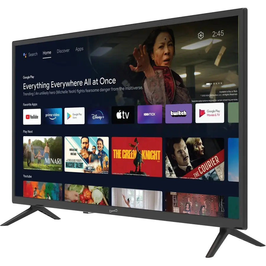 Supersonic SC-3250GTV 32-Inch Smart LED HDTV with Google Assistant and HDMI Connectivity