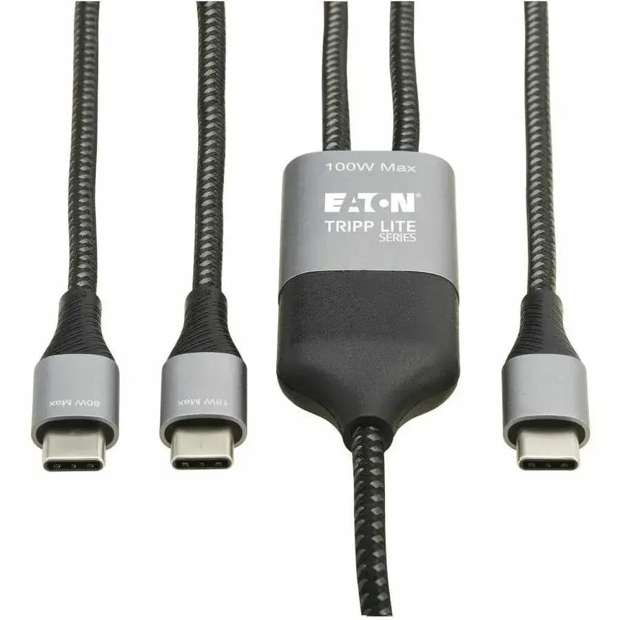 Eaton Corporation Tripp Lite Series USB-C Charging Cable/Splitter (Part U420P-2X6-100W) - 6 ft. 100W PD Power Delivery with Dual USB-C Outputs by Eaton Corporation