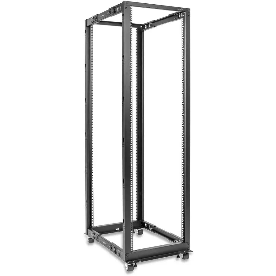 Rocstor SolidRack 42U Open Frame 4-Post Rack with Adjustable Depth and Casters