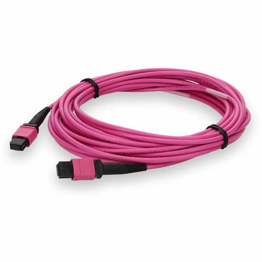 AddOn 3m MPO Female to MPO Female Magenta OM4 Fiber Optic Patch Cable by AddOn