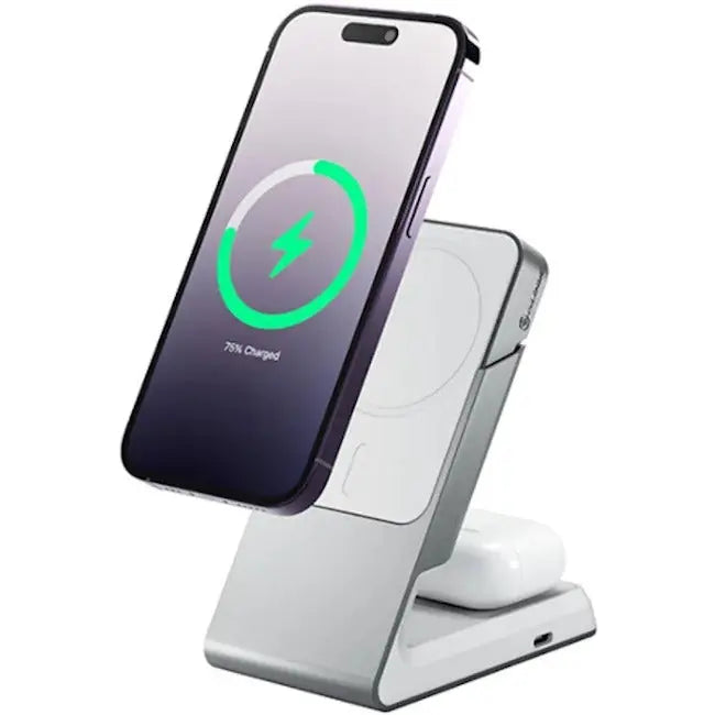 Alogic Matrix 2-in-1 Magnetic Wireless Charging Dock - White