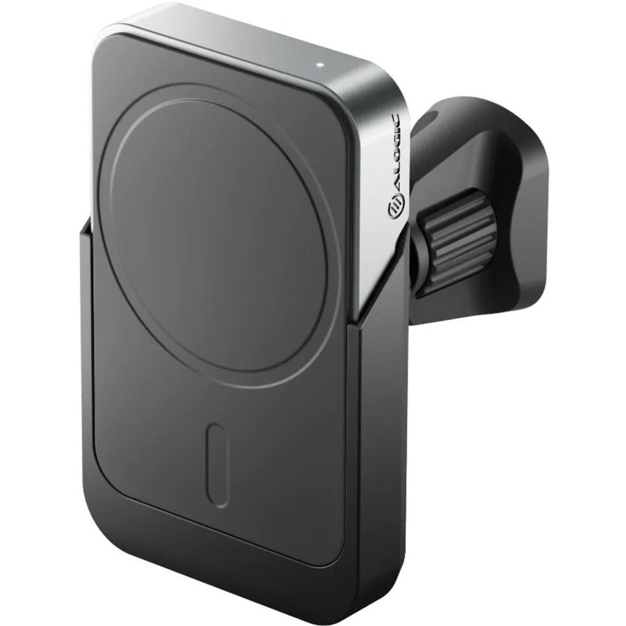 Alogic Matrix Magnetic Wireless Charger with Car Mount – Fast 15W Qi & MagSafe Compatible Induction Charger in Black